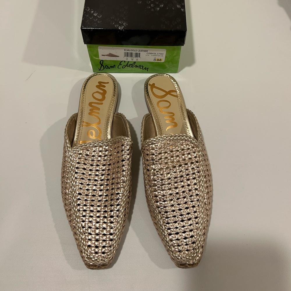 Sam Edelman Metallic Woven Mules